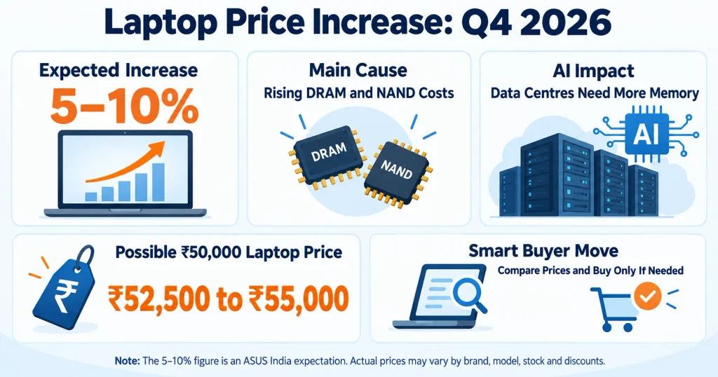 Expected laptop price increase in Q4 2026 with causes and buying advice