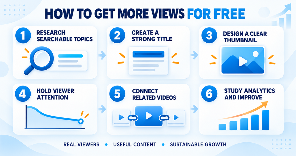 how to get more views for free infographic